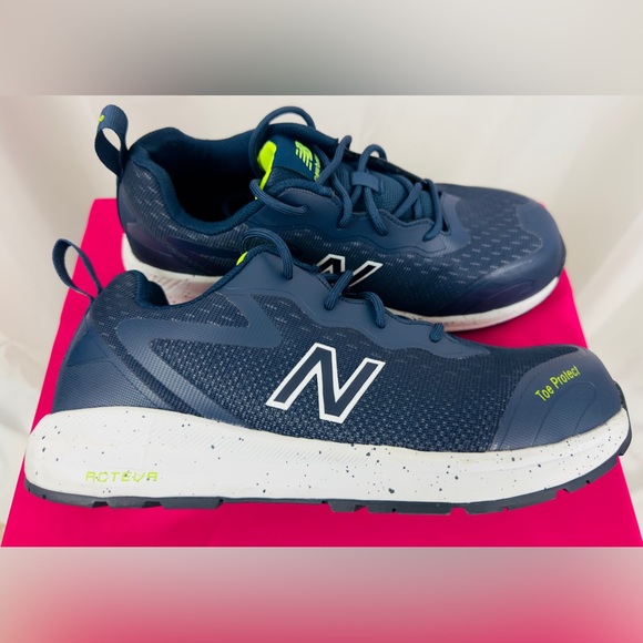 New Balance Men's Composite Toe Logic Industrial Boot, Navy/Lime EH, 8 Mild Use - Picture 7 of 13